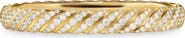 David Yurman Sculpted Cable Bangle Bracelet in 18K Yellow Gold with Diamonds, 8mm