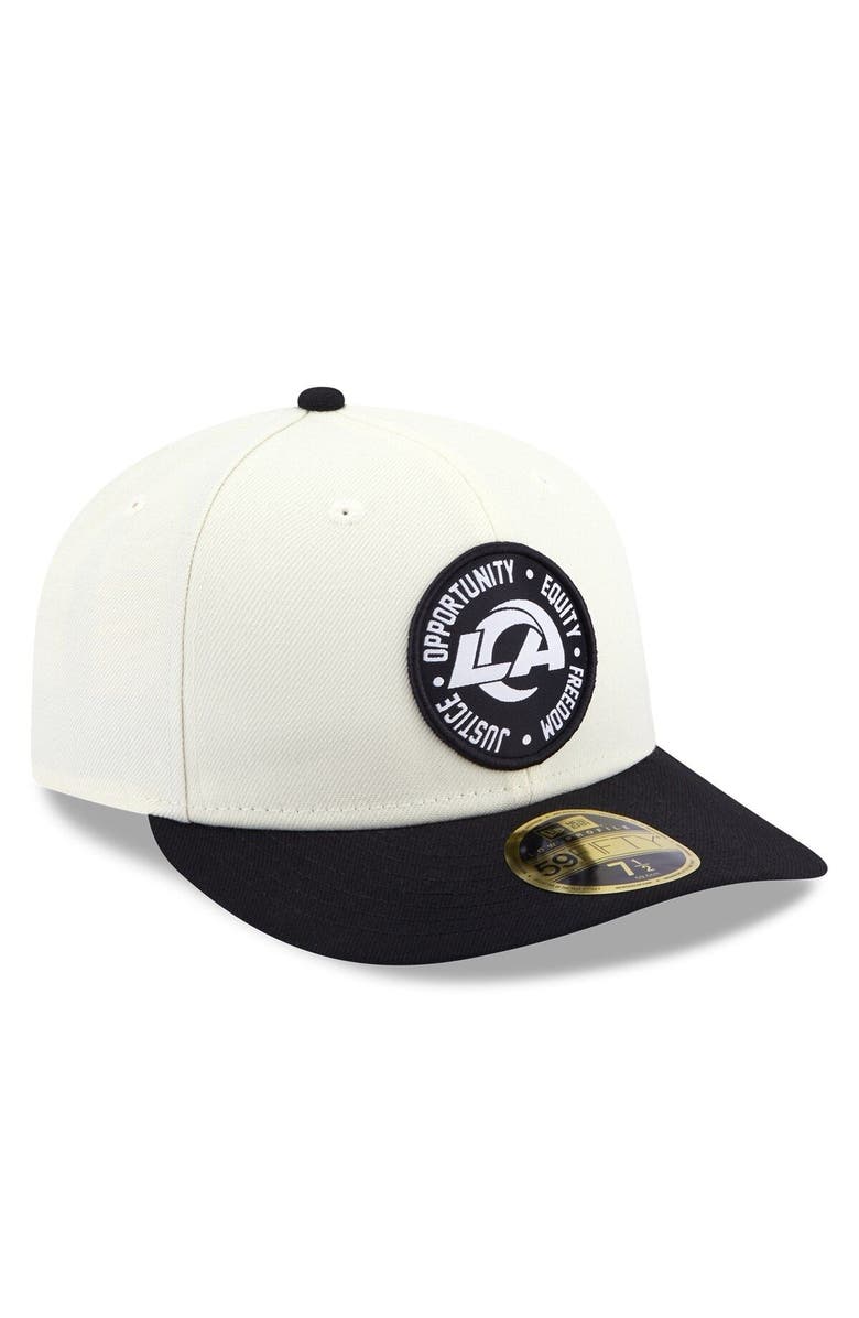 New Era Men's New Era Cream/Black Los Angeles Rams 2022 Inspire Change  59FIFTY Low Profile Fitted Hat, Alternate, color, 