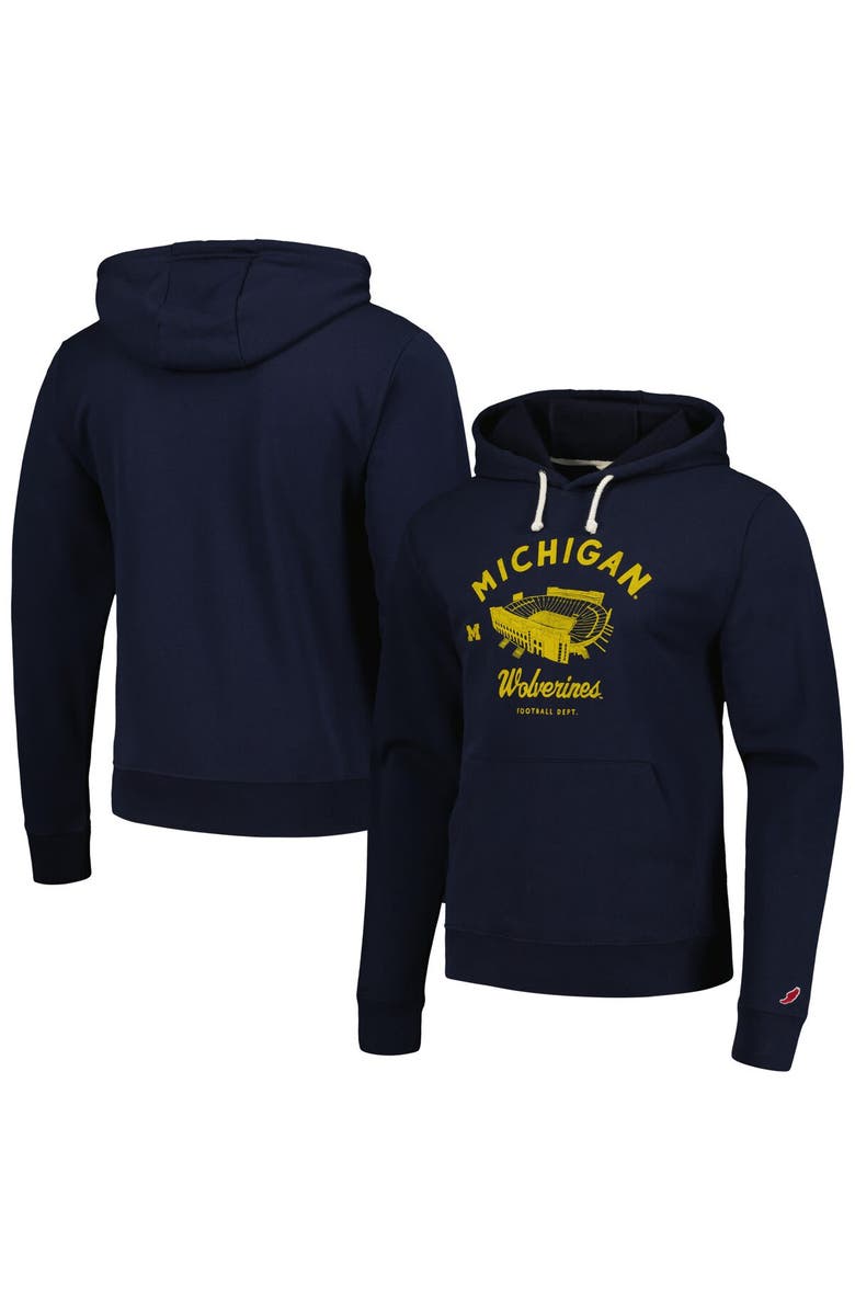LEAGUE COLLEGIATE WEAR Men's League Collegiate Wear Navy Michigan Wolverines Stadium Essential Pullover Hoodie, Main, color,