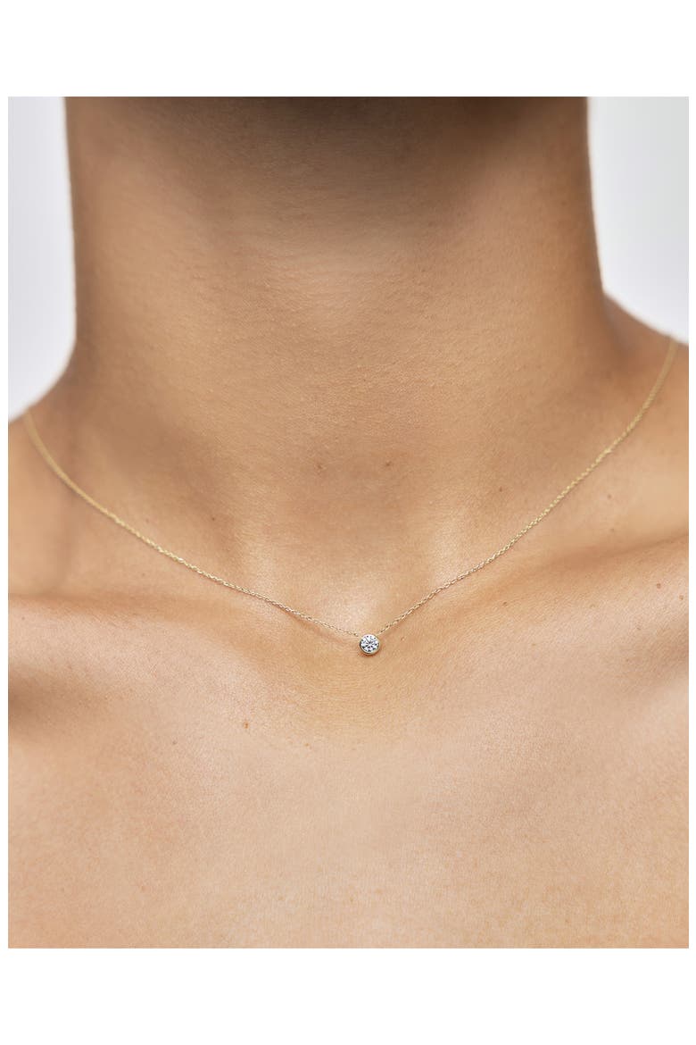 Solitaire Diamond Pendant Necklace, Alternate, color, 14K GOLD / DIAMOND