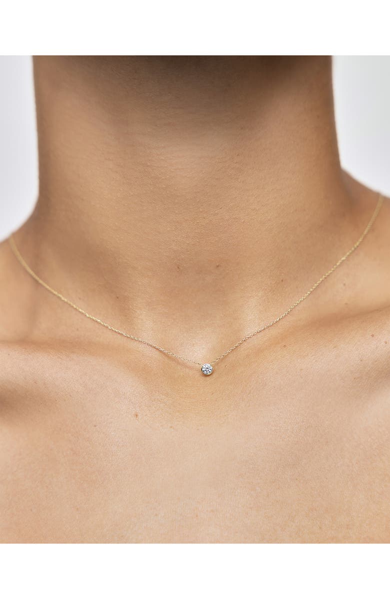 Monica Vinader Solitaire Diamond Pendant Necklace, Alternate, color, 14K Gold / Diamond