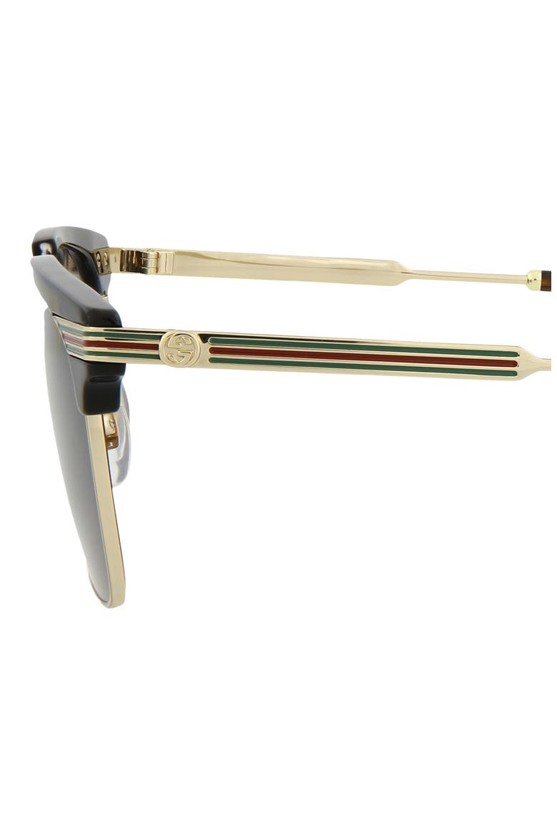 52mm Square Sunglasses, Alternate, color, BLACK GOLD GREY