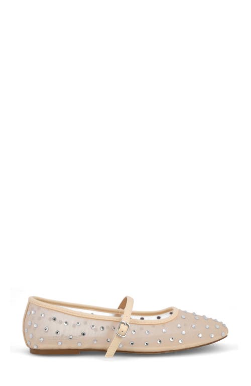 Mia Kerra Rhinestone Stud Ballet Flat In Natural