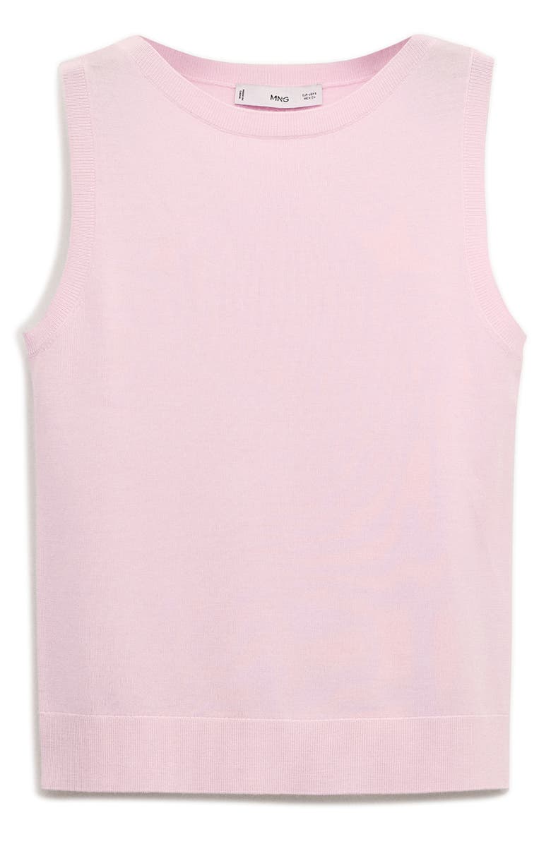 MANGO Lorito Sleeveless Rib Trim Wool Sweater, Alternate, color, Pink