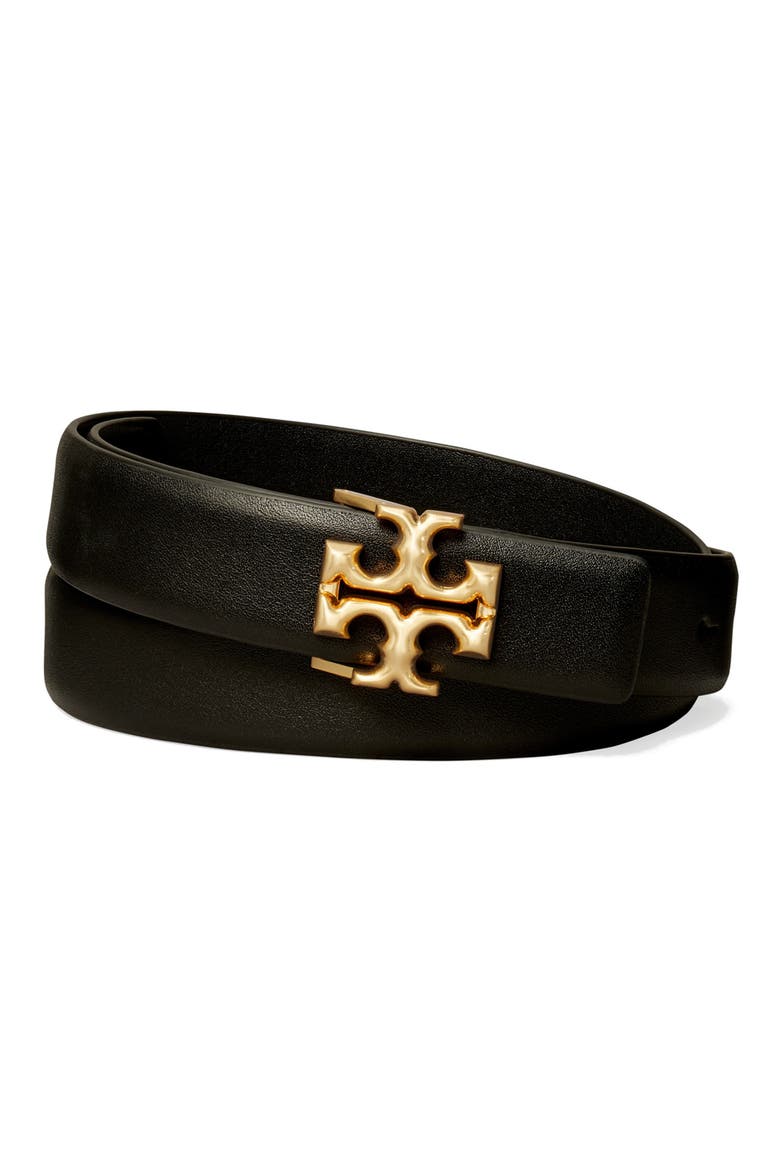 Eleanor Leather Belt, Main, color, BLACK / GOLD