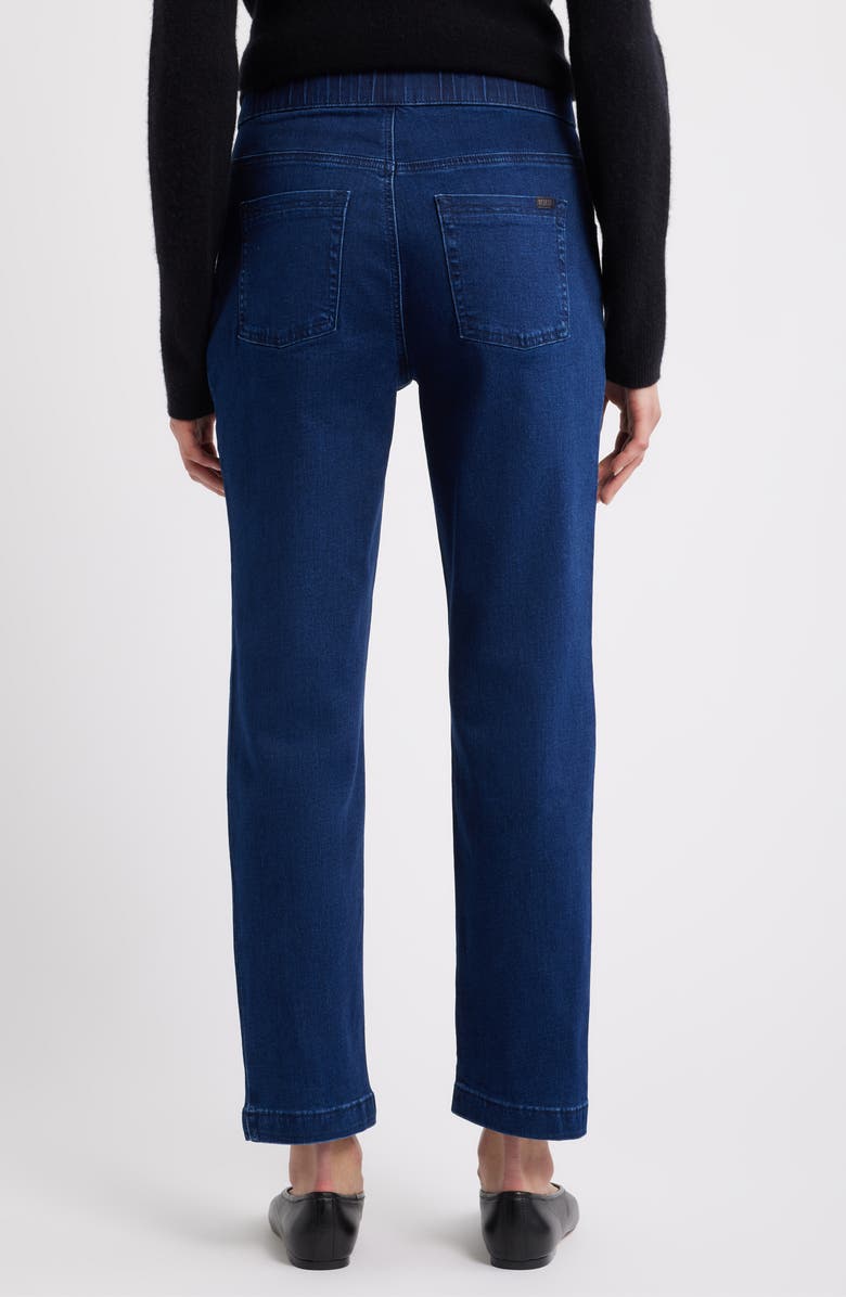 Hue Rhinestone Straight Leg Crop Denim Leggings, Alternate, color, Dk Rinse