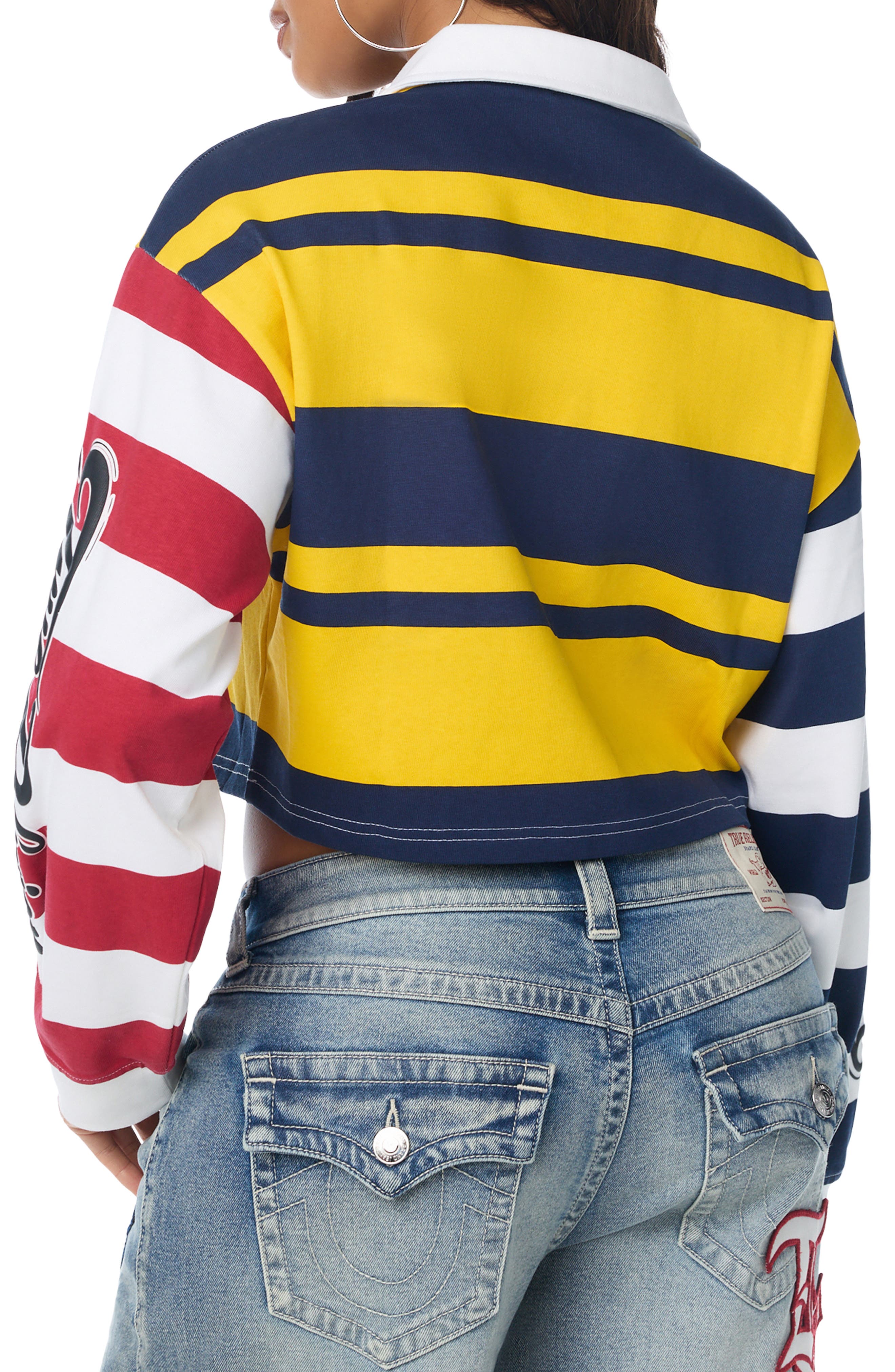 True Religion Embroidered Striped Long Sleeve Rugby Shirt (Women ...