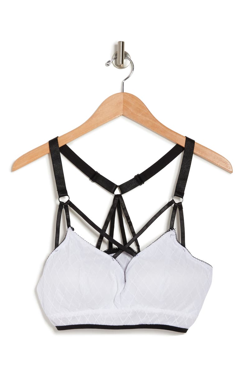 SECRET LACE Strappy Mesh Bralette, Alternate, color, White