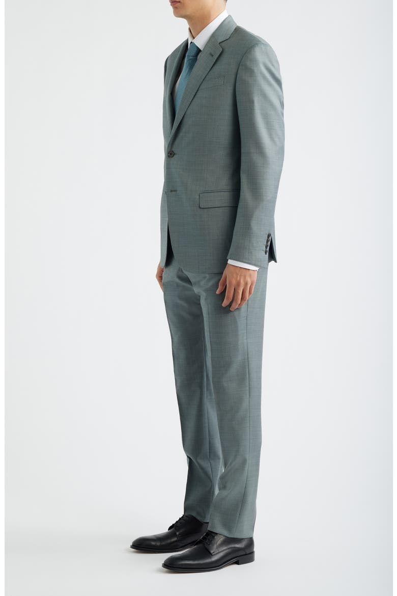Sage Green Wool Sharkskin Suit, Alternate, color, SAGE