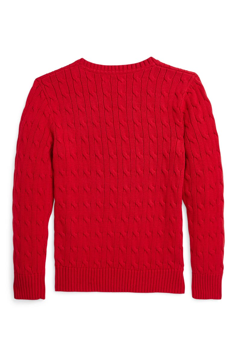 Polo Ralph Lauren Kids' Cable Knit Cotton Sweater, Alternate, color, 