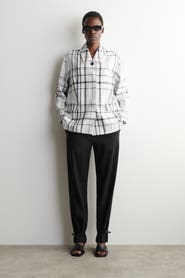 COS Checked Linen Blazer