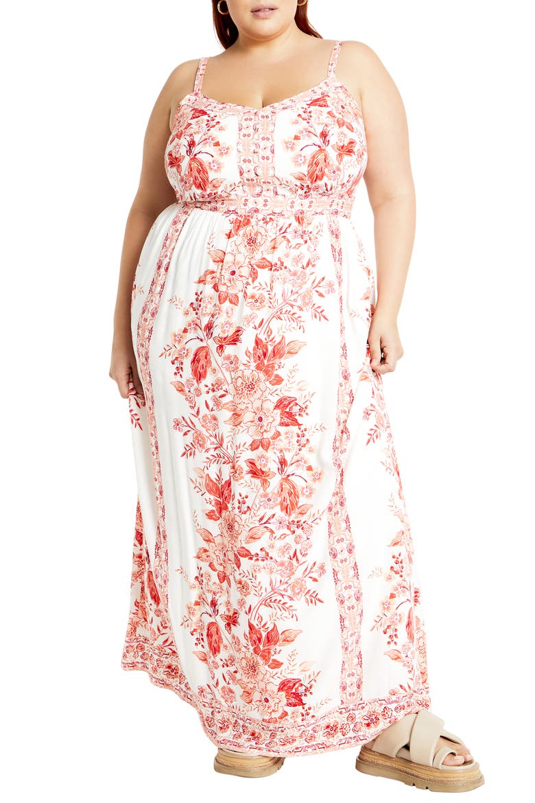 Pretty Thing Floral Maxi Dress, Main, color, BLUSH