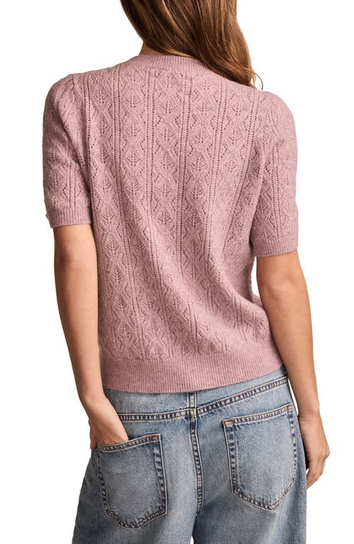 LUCKY BRAND LUCKY BRAND POINTELLE PUFF SLEEVE SWEATER
