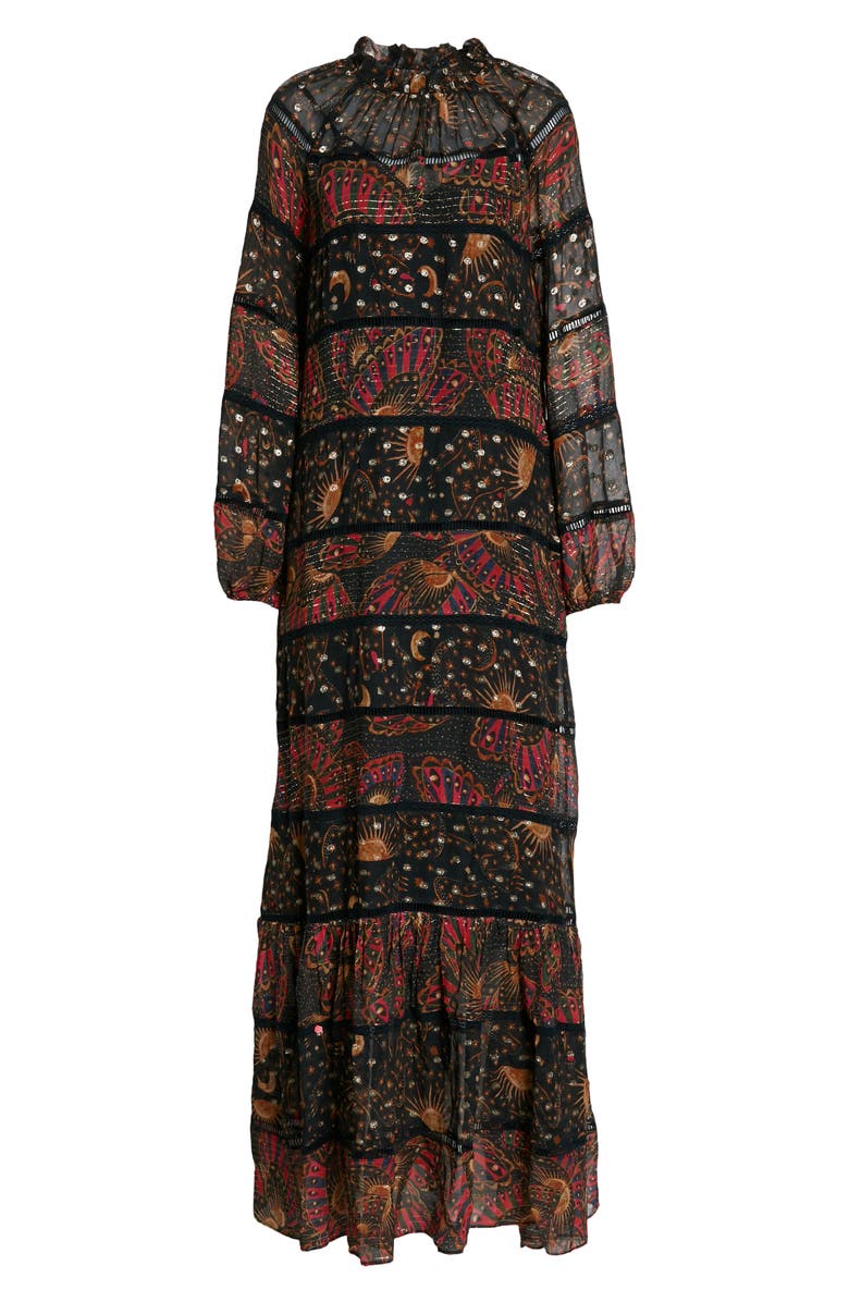 FARM Rio Mix Print Tiered Long Sleeve Dress, Alternate, color, 