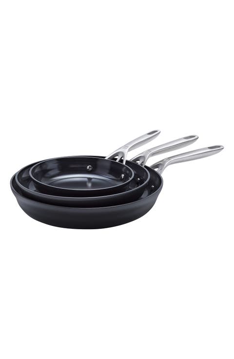 Motion Ceramic 3-Piece Hard Anodized Fry Pan Set