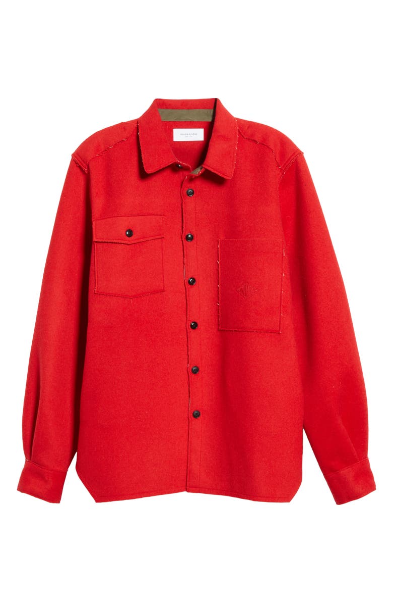 Ovadia Ike Military Wool Blend Flannel Overshirt, Alternate, color,