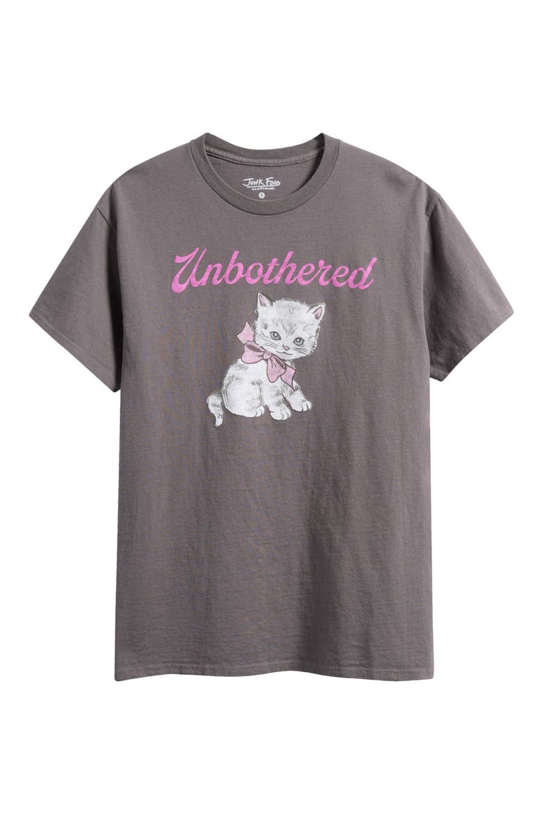 Unbothered Kitten Graphic T-Shirt, Alternate, color, CHARCOAL