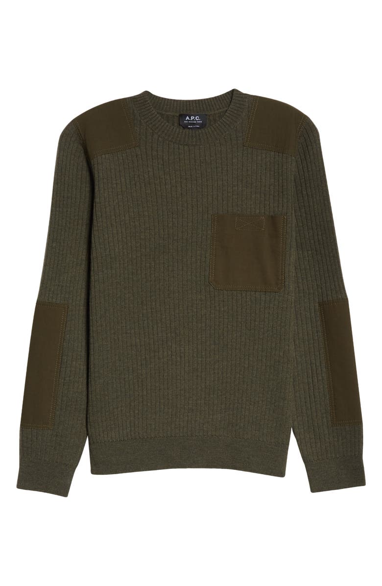 A.P.C. Men's Romain Rib Merino Wool Sweater, Alternate, color,