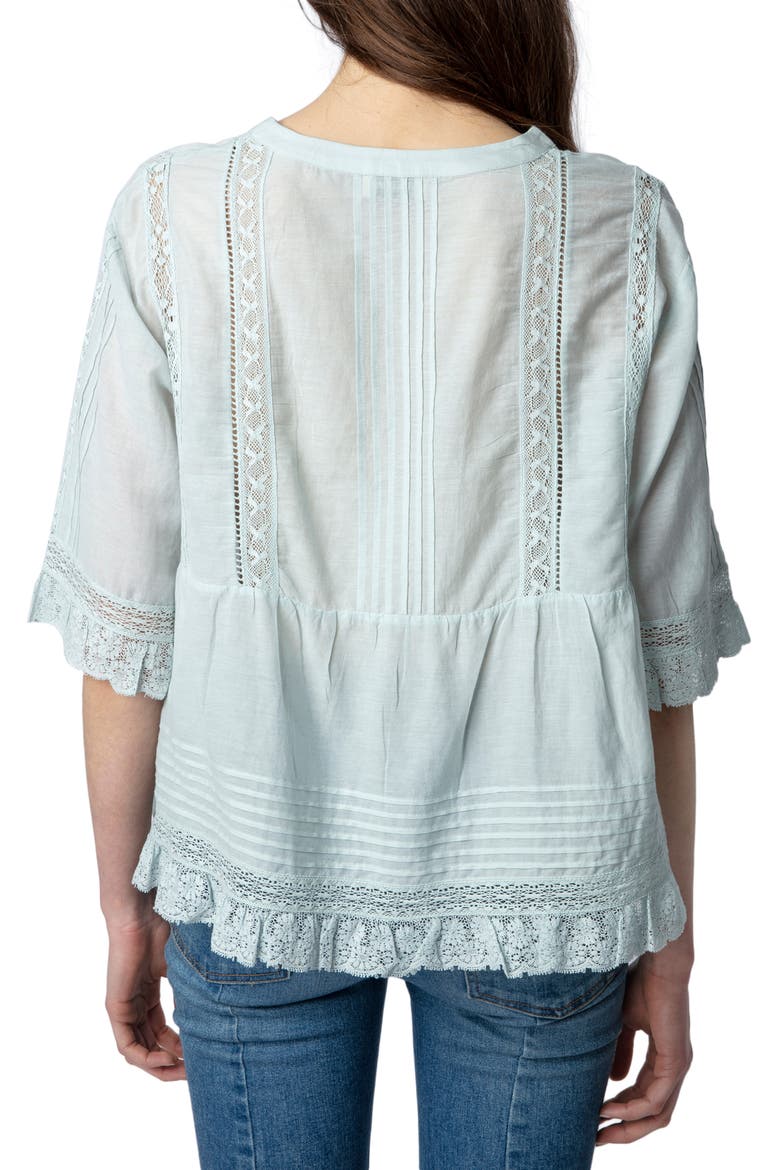 Tosea Cotton Blend Peplum Blouse, Alternate, color, CELADON