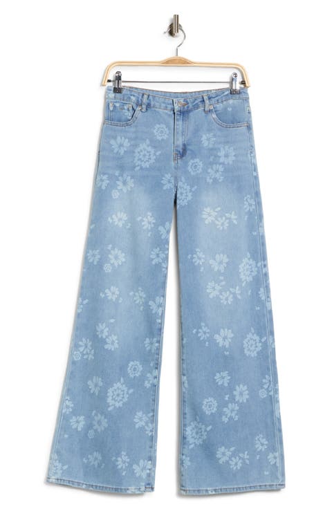 Kids' Floral Wide Leg Jeans