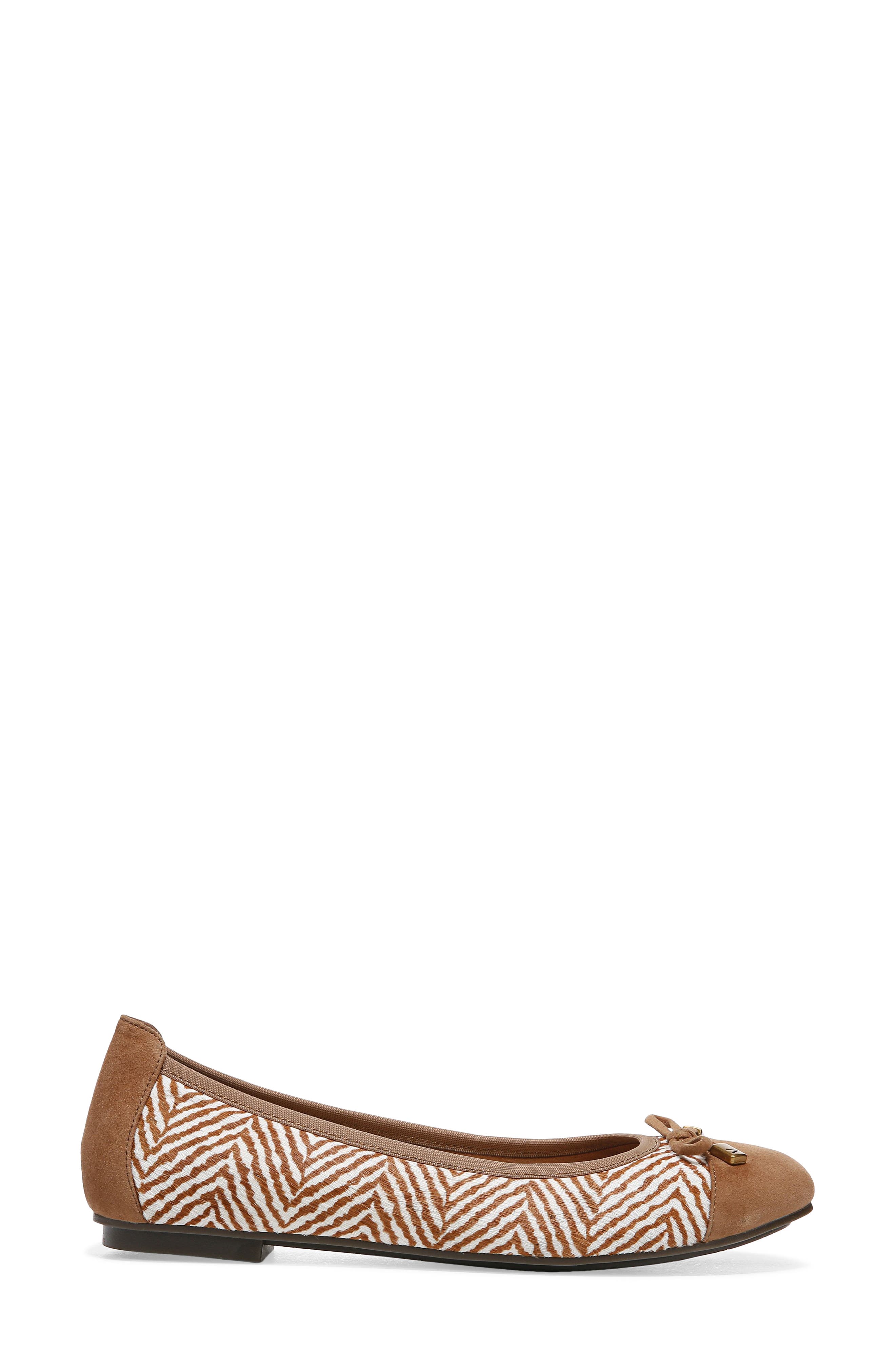 Minna Faux Calf Hair Flat, Alternate, color, TOFFEE/ CREAM