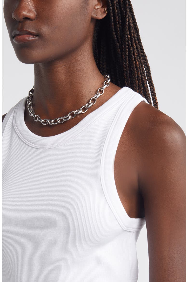 Everyday Cotton Rib Tank, Alternate, color, WHITE