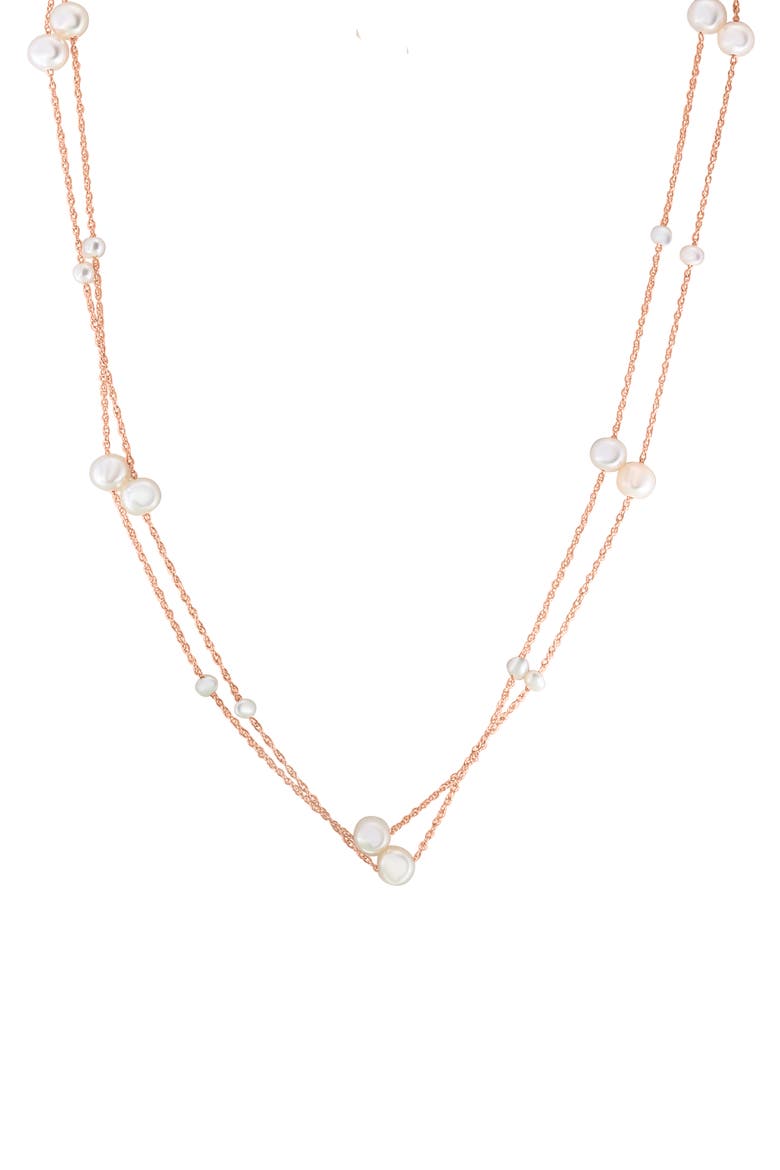 14K Yellow Gold Freshwater Pearl Long 36'' Strand Necklace, Alternate, color, 14K Gold