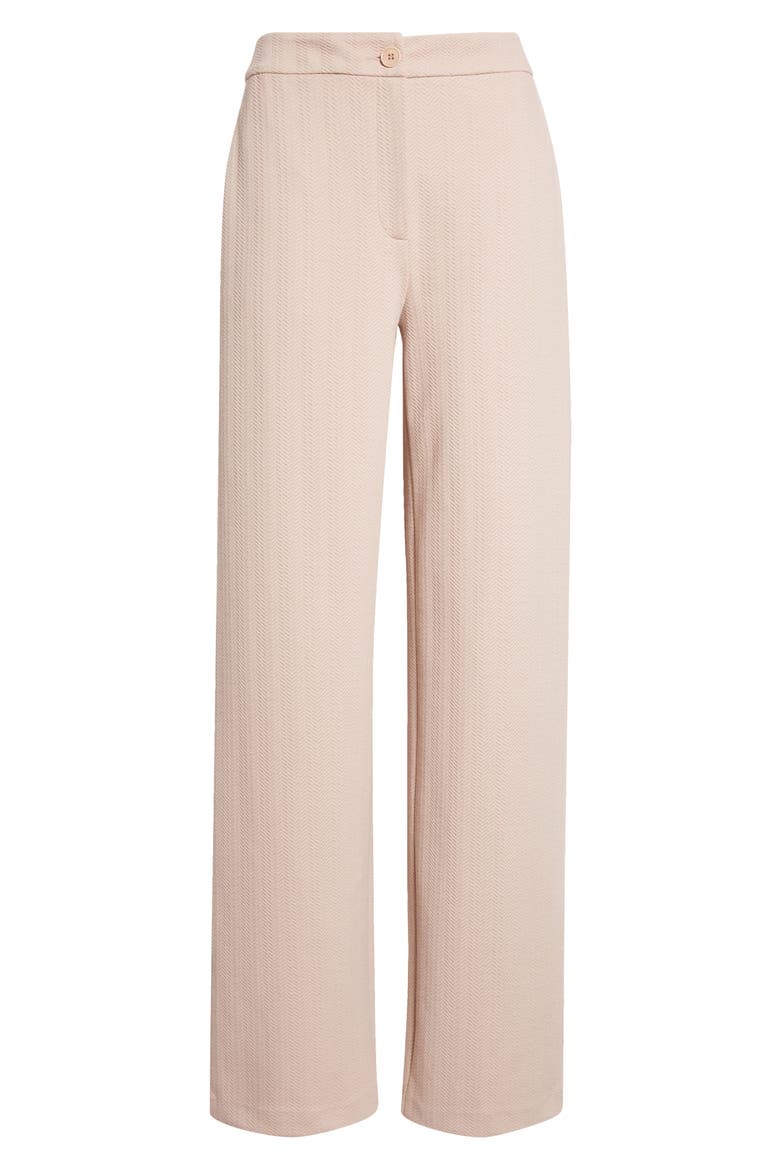 Chevron Stretch Cotton Blend Jersey Pants, Alternate, color, TAN