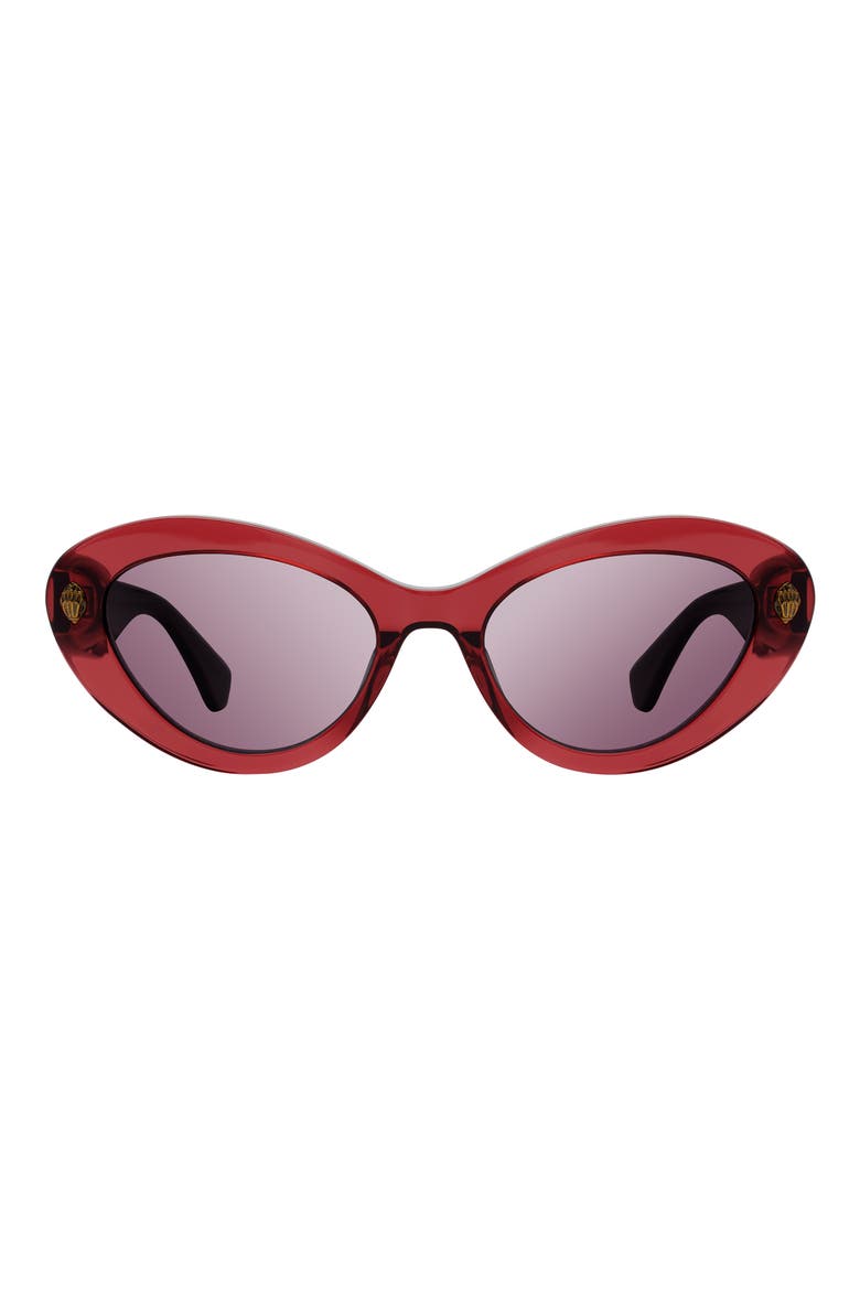 52mm Cat Eye Sunglasses, Main, color, RED
