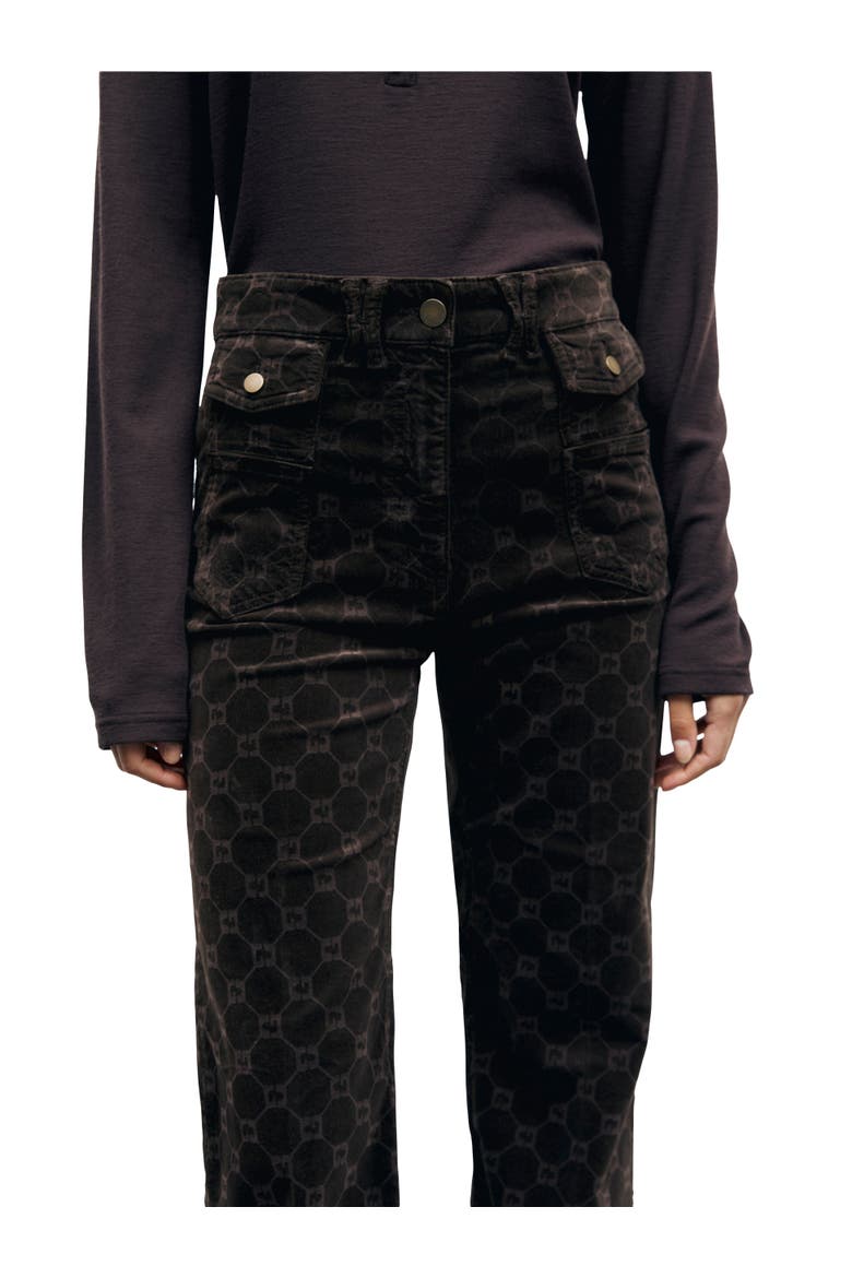 High-Rise Wide-Leg Jeans, Alternate, color, Brown