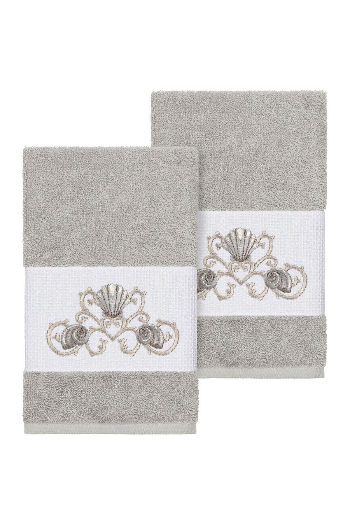 Linum Home Textiles Bella Embellished Hand Towel - Set of 2 - Light ...