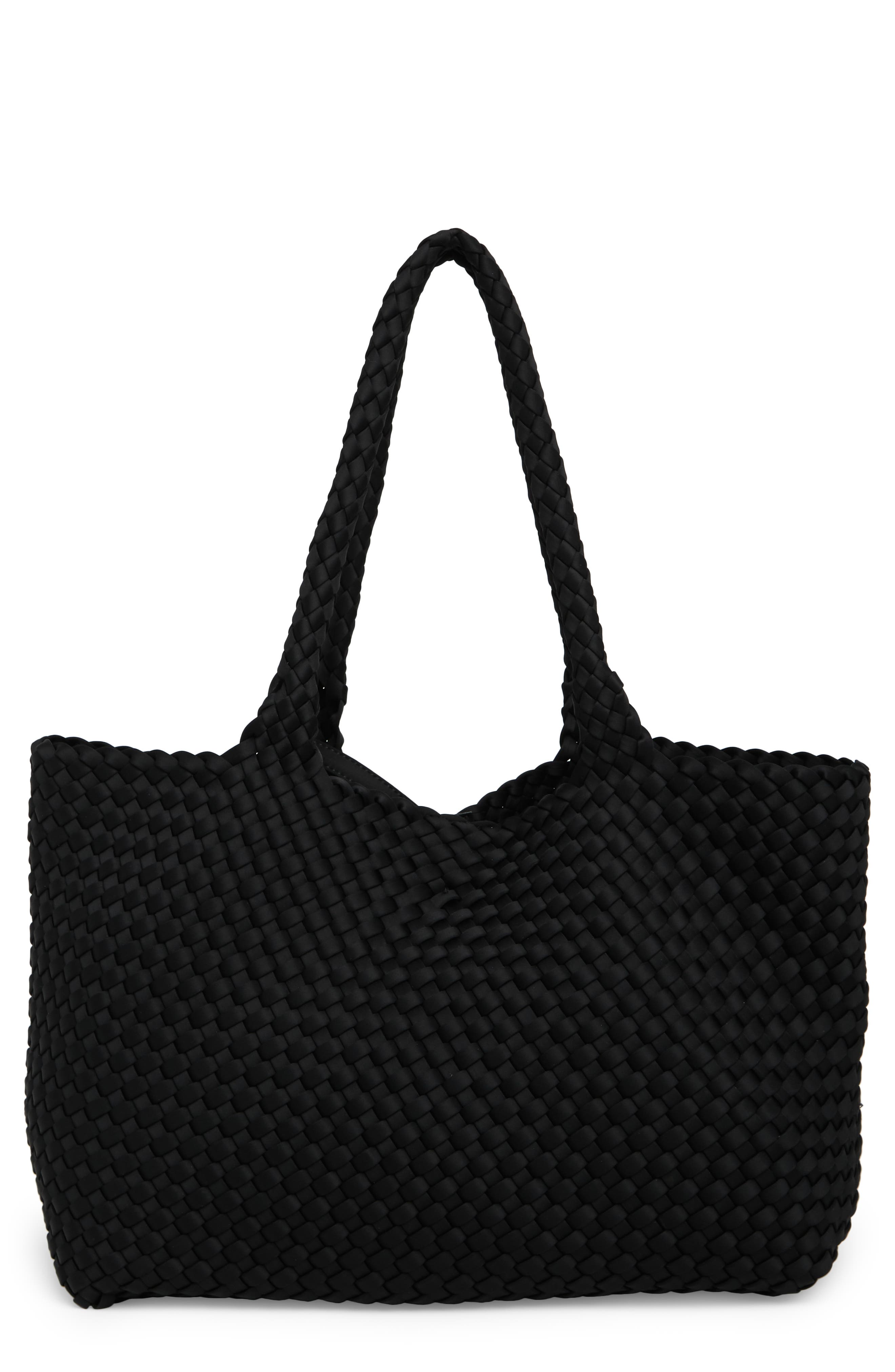 BCBG Woven Large Tote Bag &amp; Pouch Set