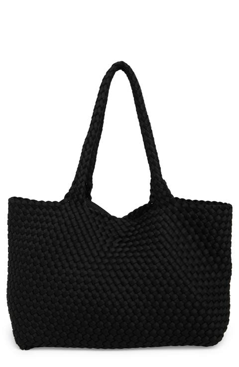 Woven Large Tote Bag & Pouch Set