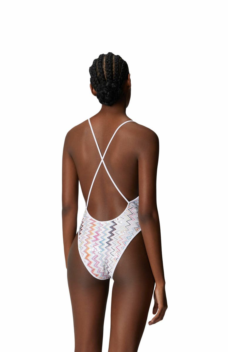 Missoni One-piece Swimsuit With V-neck And Sequins, Alternate, color,