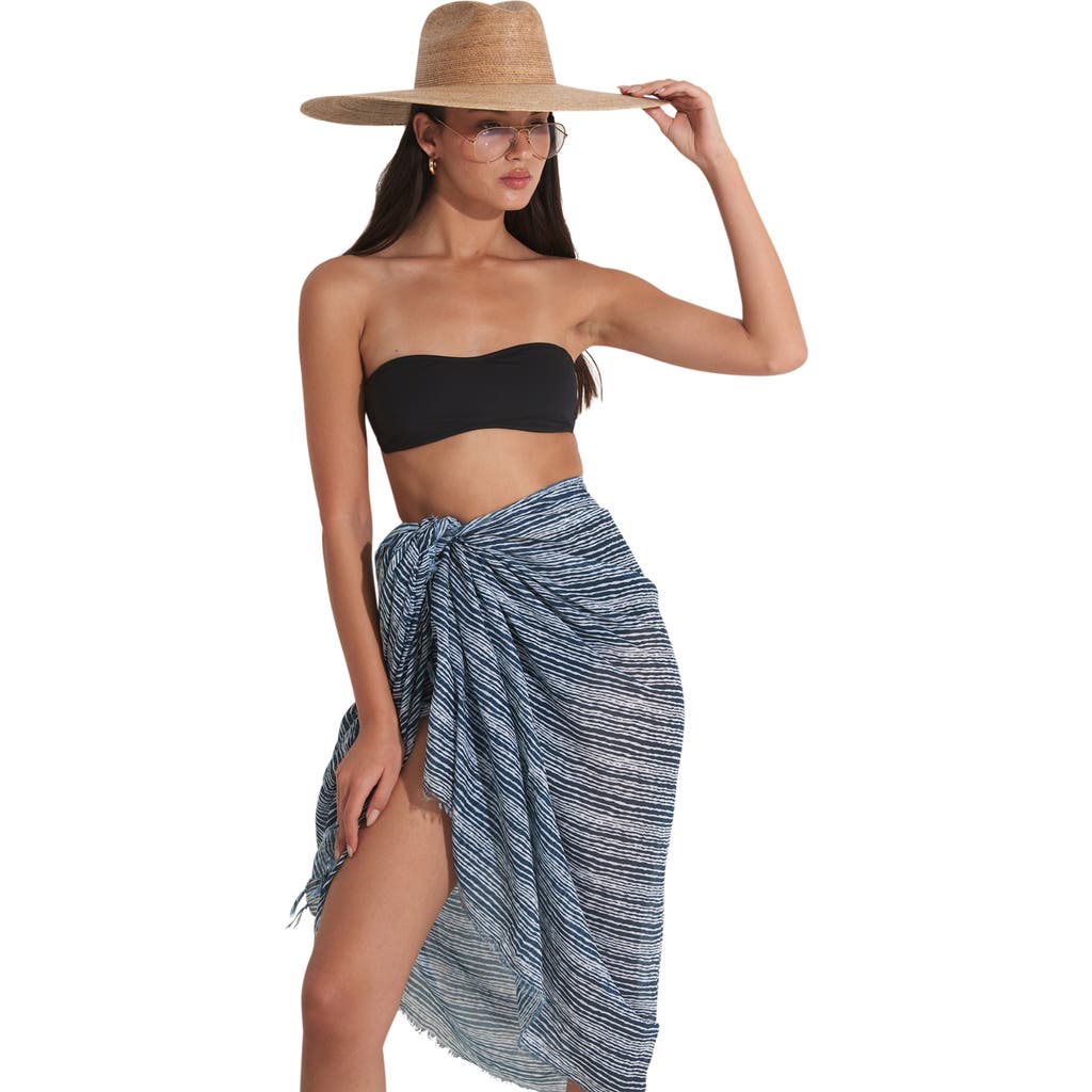 Gottex Beach Life Mishel Swim Cover Up Sarong Wrap Skirt In Multi/navy