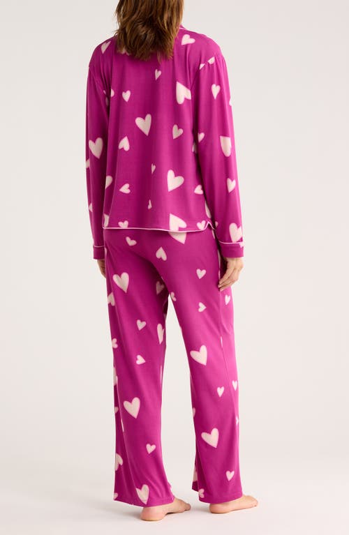 Honeydew Quiet Night Long Sleeve Button-up Top & Pants Pajamas In Pink