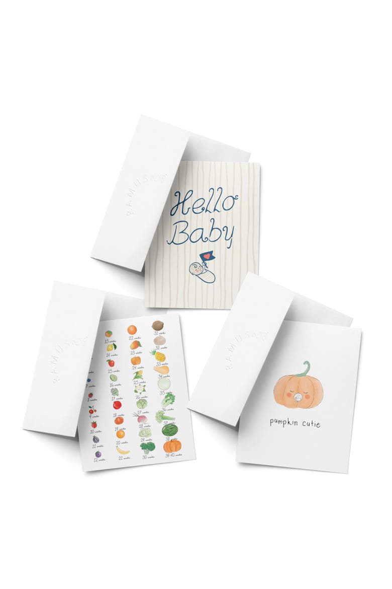 Baby Greeting Card Pack (3ct) "Pumpkin, Growth, Hello Baby", Main, color, Multi-Pack