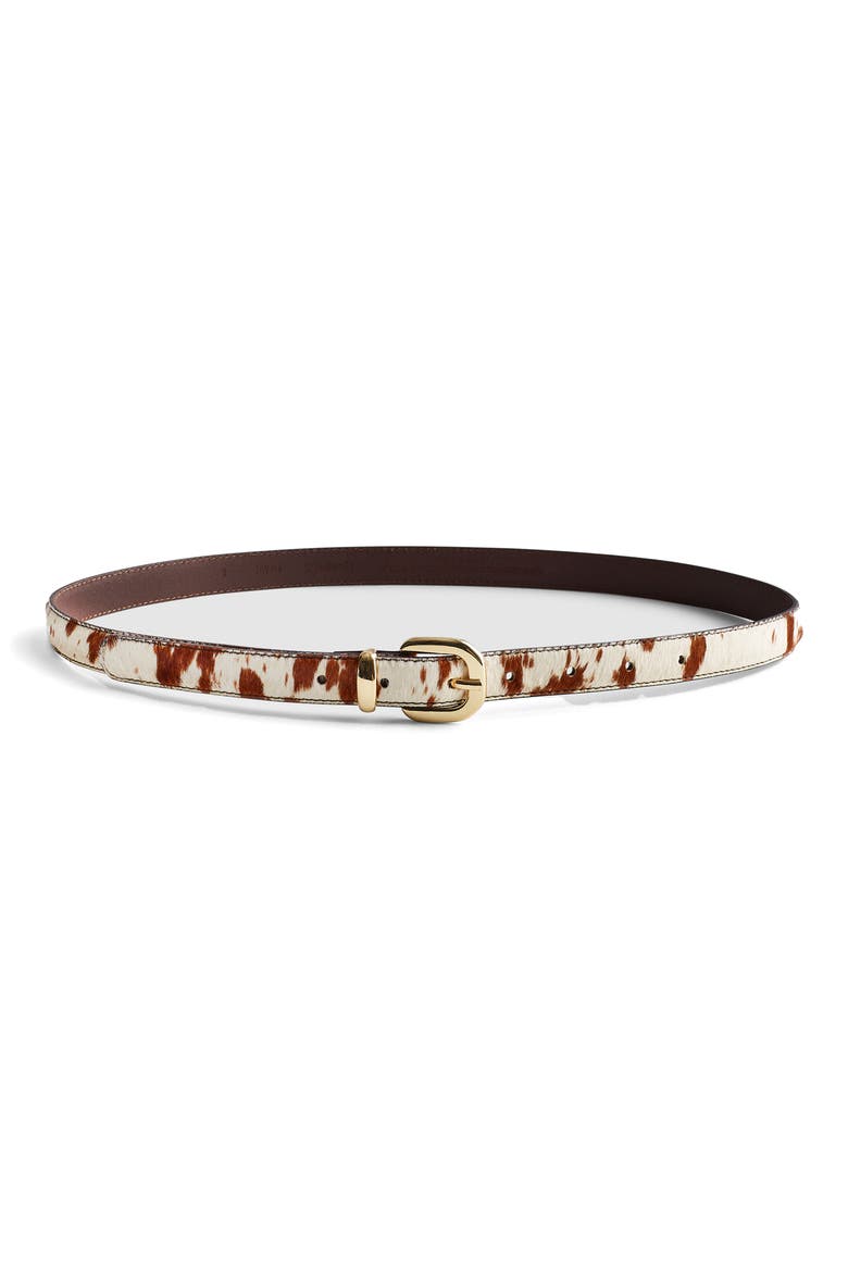 Western Genuine Calf Hair Belt, Main, color, DARK CAROB MULTI