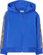 Burberry Check Trim Cotton Zip Hoodie