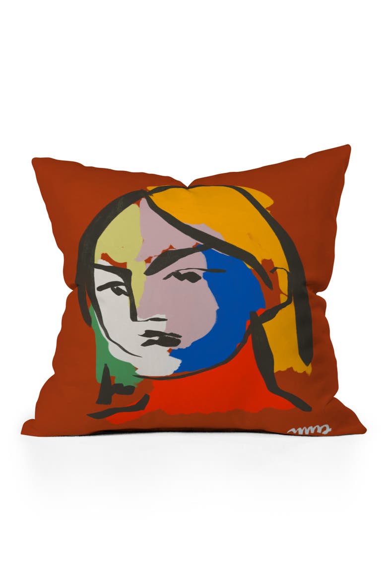 Helene in Red Modern Female Accent Pillow, Main, color, RED