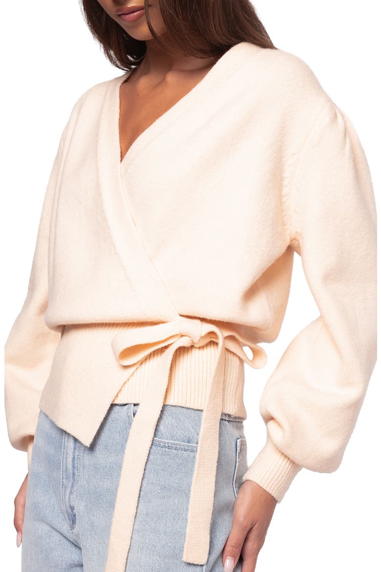 Abbey Wrap Cardigan, Alternate, color, CREAM