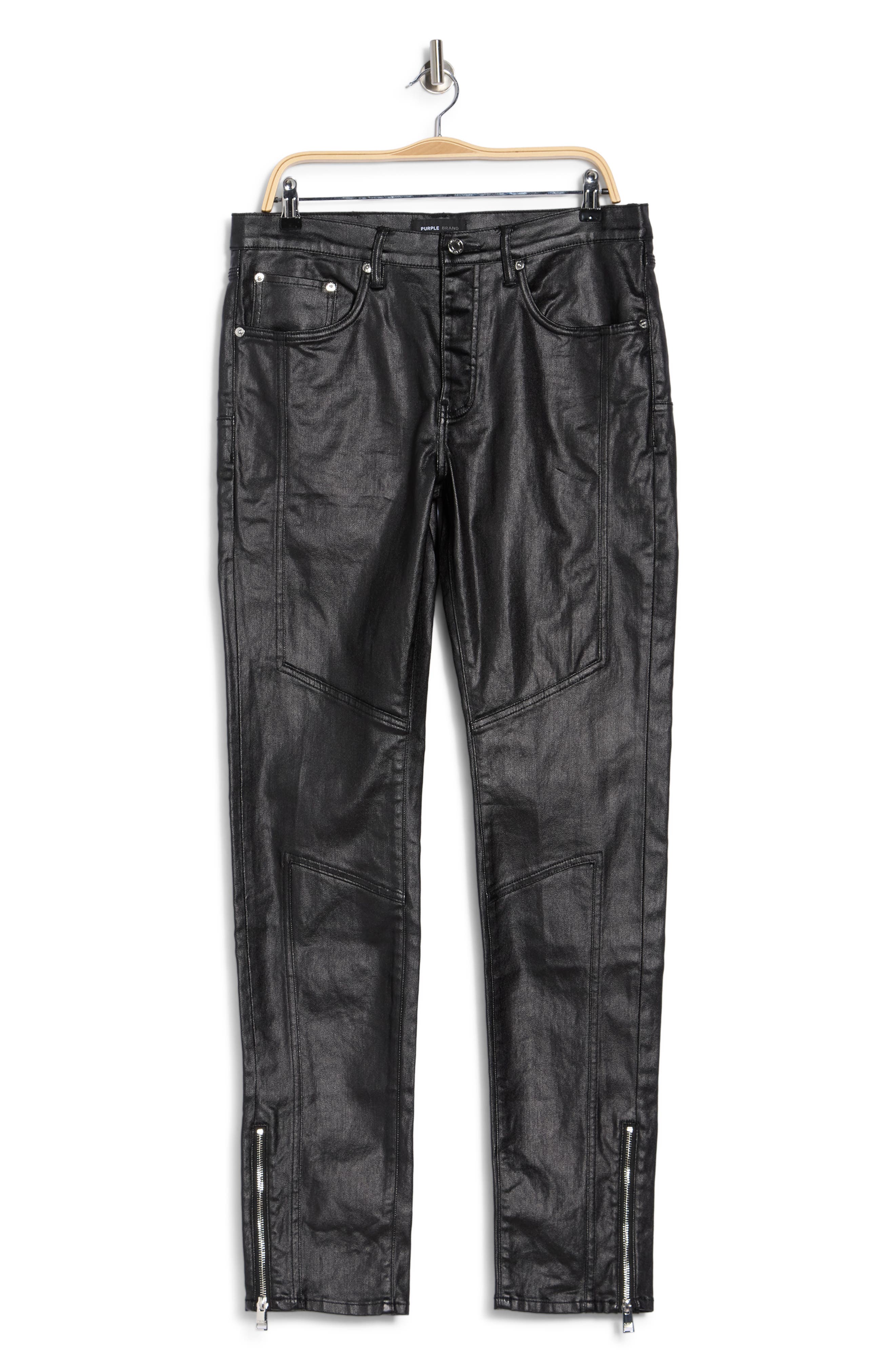 PURPLE BRAND Shiny Racer Coated Jeans