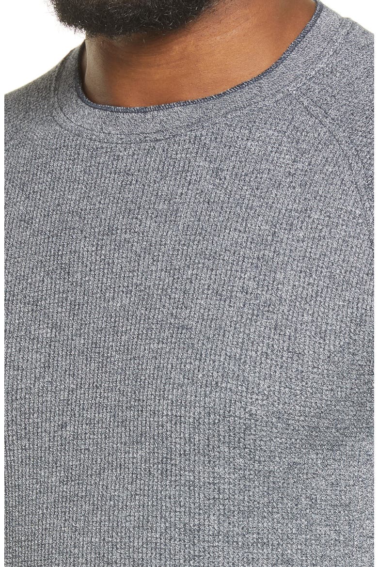 Mouliné Thermal Pima Cotton Long Sleeve Pullover, Alternate, color, COASTAL/ LECHE