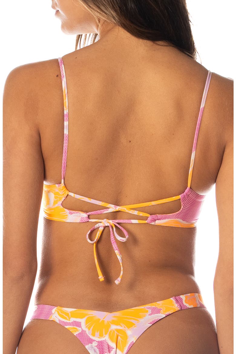 Flamingo Glow Dainty Reversible Underwire Bikini Top, Alternate, color, OPEN PURPLE