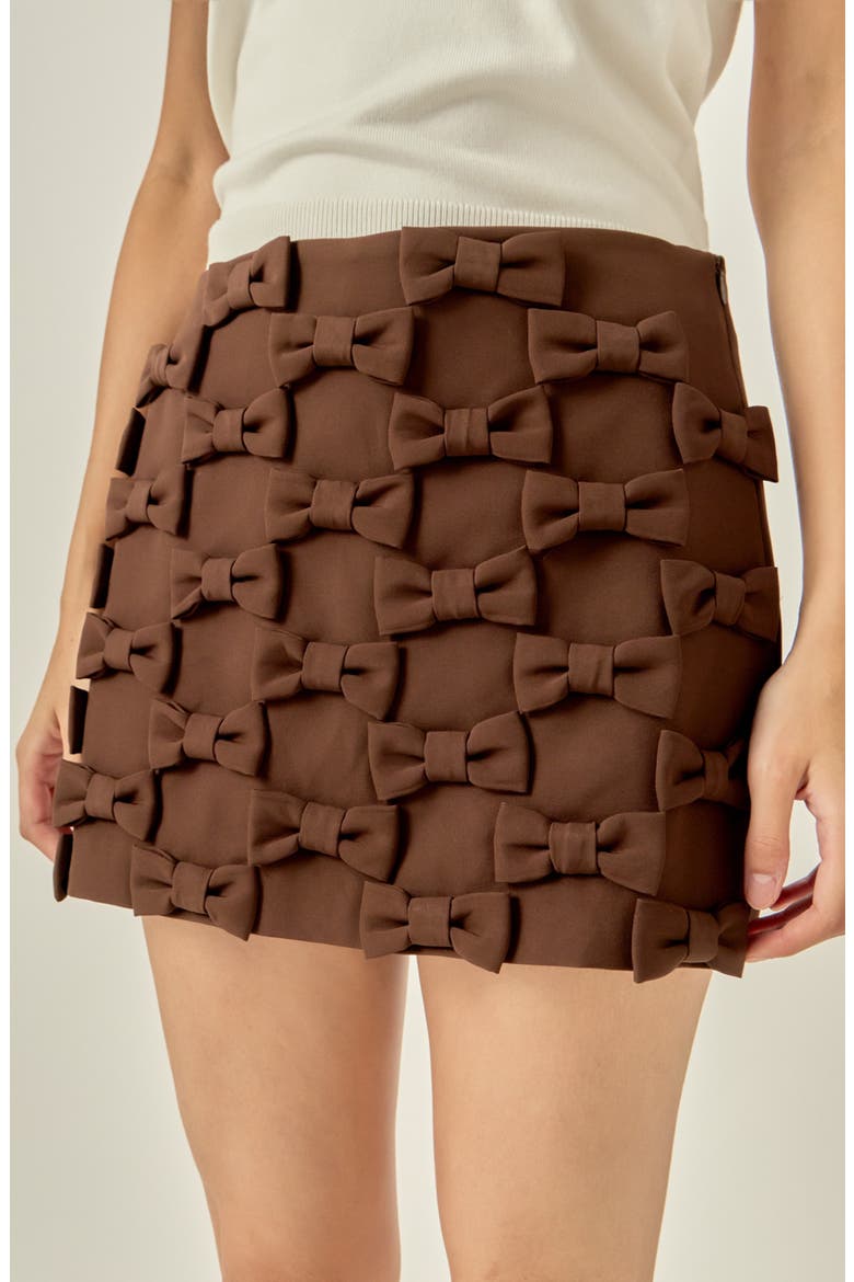 Bow Detailed Skort, Alternate, color, BROWN