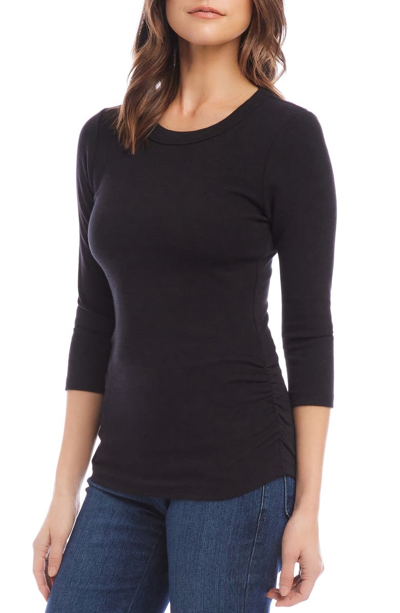 Karen Kane Ruched Three-Quarter Sleeve Top, Alternate, color,