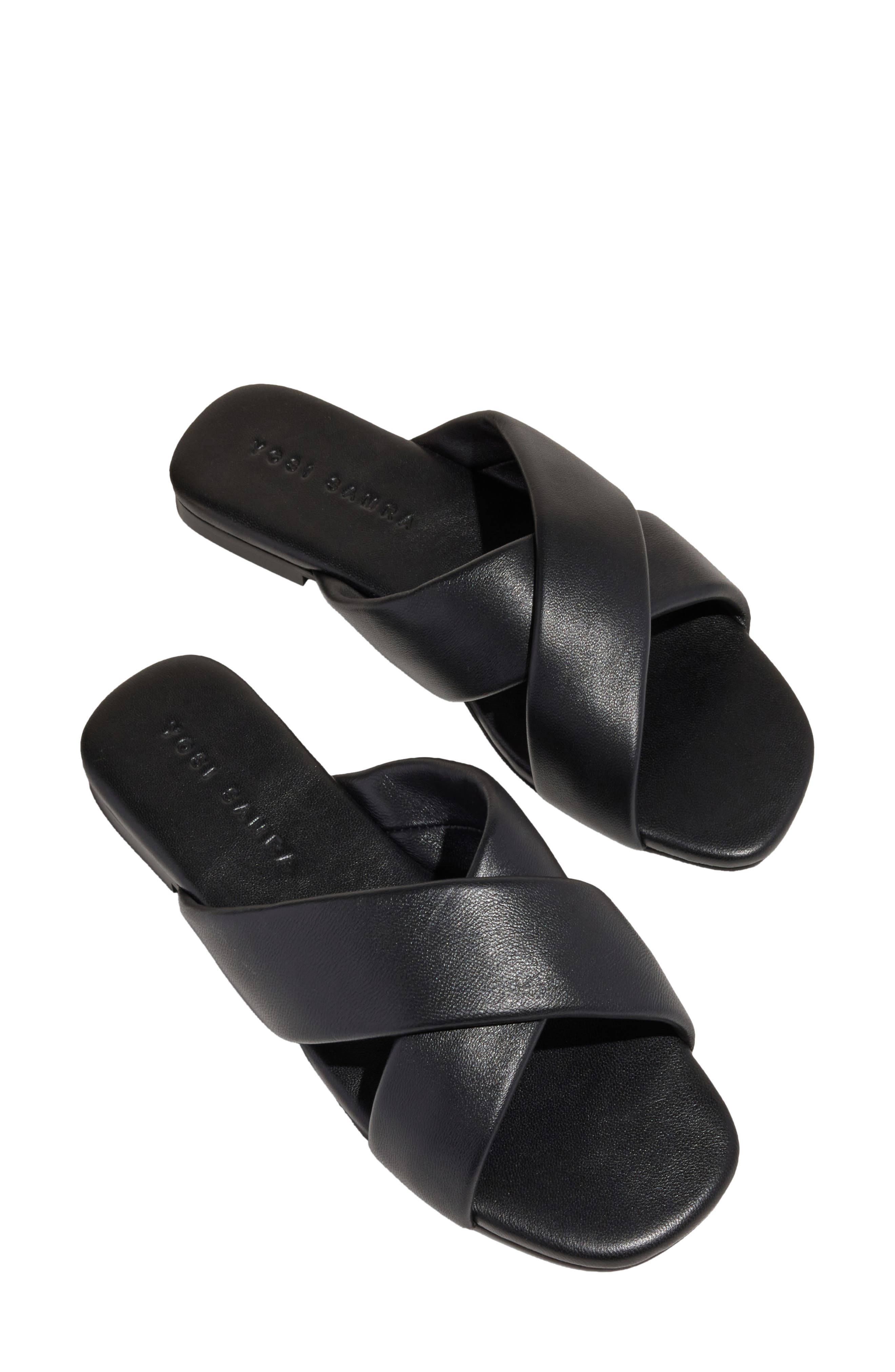 Yosi Samra Delancey Slide Sandal, Alternate, color, Black