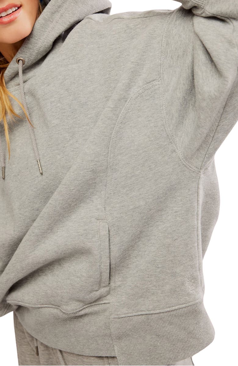Free People FP Movement Sprint to the Finish Oversize Cotton Blend Hoodie, Alternate, color, Heather Grey