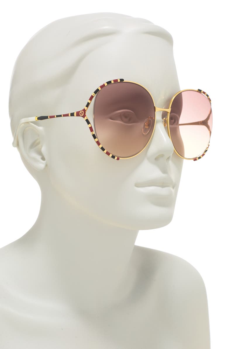 Gucci 59mm Round Sunglasses, Alternate, color,