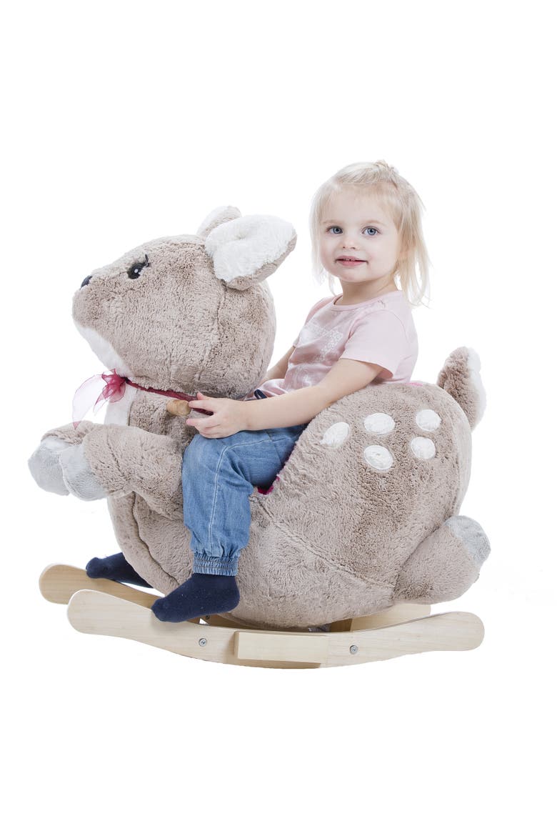 Little Rockers Deer Wooden Plush Ride, Alternate, color, Multicolored